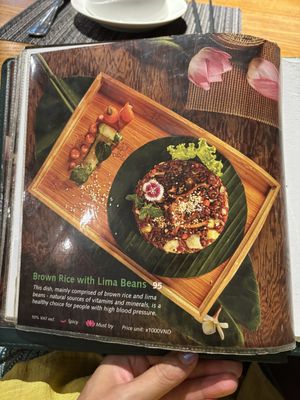 Menu  at An Nhien Garden in Hue