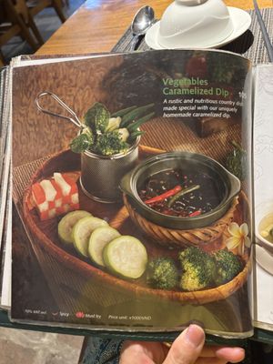 Menu  at An Nhien Garden in Hue