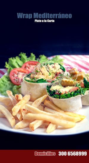 Wrap Mediterraneo at La Revolución de la Cuchara in Bogota