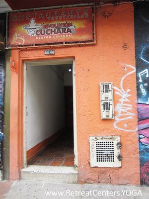entrance at La Revolución de la Cuchara in Bogota