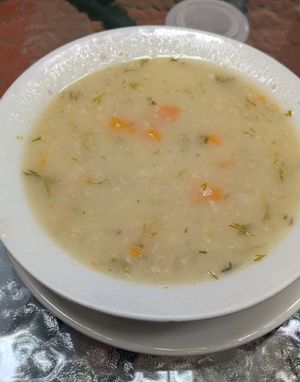 Menu del Dia (15900 COP)

Salad + Soup + Main + Dessert + Juice at La Revolución de la Cuchara in Bogota