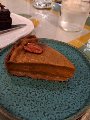 Pecan pumpkin pie at Alkalime in Abu Dhabi