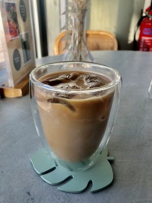 Iced oat latte   at Alkalime in Abu Dhabi