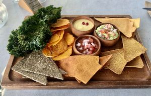 Chips and dips  at Alkalime in Abu Dhabi