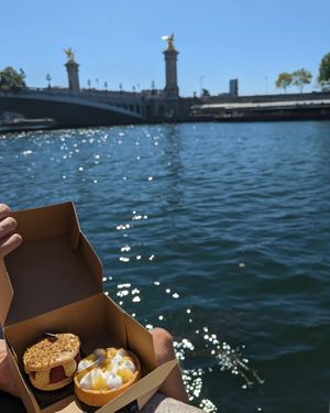 Took away lovely patisseries and ate them by the Seine! at Land & Monkeys - Amsterdam in Paris
