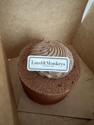 Hazelia: hazelnut mousse and ganache over a hazelnut crust  at Land & Monkeys - Amsterdam in Paris