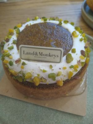 Pistachio citrus tart at Land & Monkeys - Amsterdam in Paris