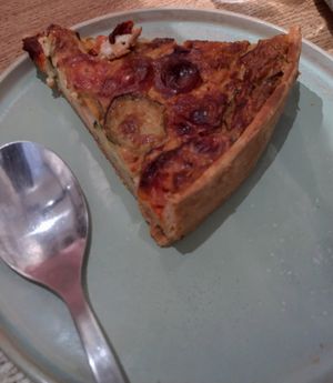 Tomato and courgette quiche at Land & Monkeys - Amsterdam in Paris