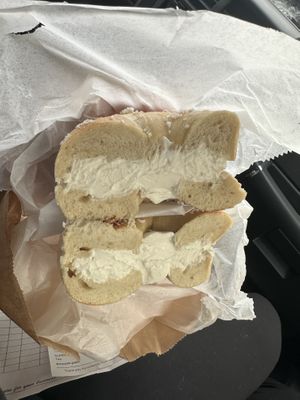 Salt with tofu cream cheese  at Utopia Bagels in Queens