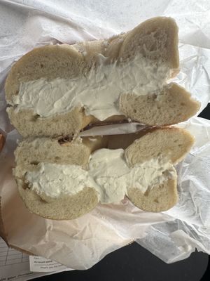 Salt with tofu cream cheese  at Utopia Bagels in Queens