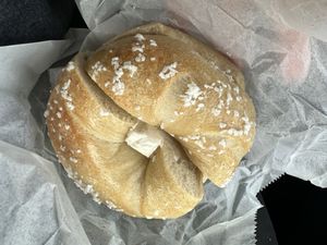 Salt with tofu cream cheese  at Utopia Bagels in Queens