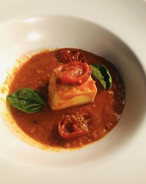 Tomato soup with Tofu at Ritual in Vieste