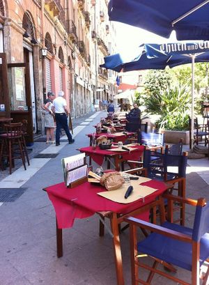 outside seats at Old Square in Cagliari