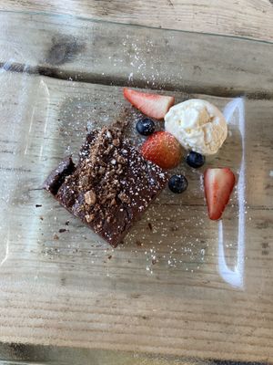 Vegan brownie  at Radius 7 in Stoke Fleming