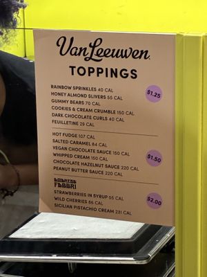 Toppings (not all vegan)  at Van Leeuwen Artisan Ice Cream in East Rutherford