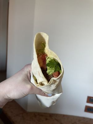 Standard size wrap  at Falafel House in Tirana