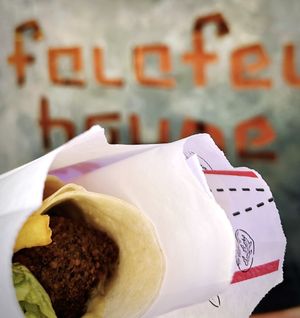   at Falafel House in Tirana