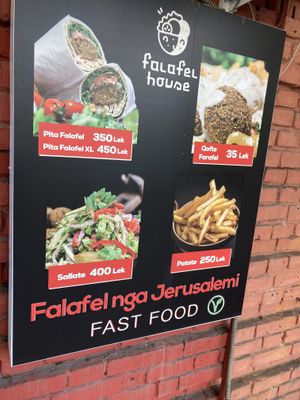   at Falafel House in Tirana
