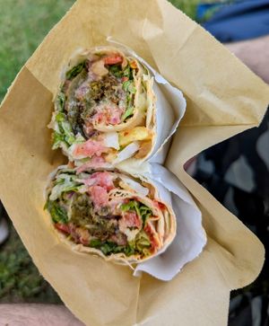 Falafel pitta XL at Falafel House in Tirana