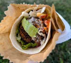 Falafel pitta at Falafel House in Tirana