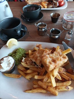 Tofish and chips at Perch on Lancing Beach in Lancing