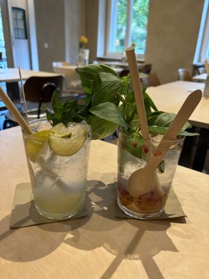 Alcohol free cocktails   at Gemello Vegan Pizza in Berlin