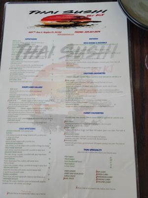 More menu at Thai Sushi by KJ in Naples