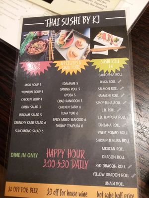 Happy hour specials at Thai Sushi by KJ in Naples