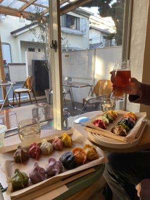 Gyoza set with Jazz Berry Beer 🍺   at Vegan Gyoza Yu Cafe in Tokyo