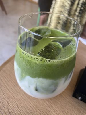 Ices Matcha Latte   at Vegan Gyoza Yu Cafe in Tokyo