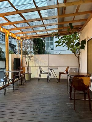 Outdoor Seating   at Vegan Gyoza Yu Cafe in Tokyo