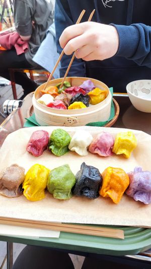 Dumplings sets at Vegan Gyoza Yu Cafe in Tokyo