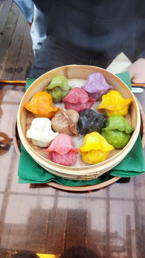 Steamed dumplings set at Vegan Gyoza Yu Cafe in Tokyo
