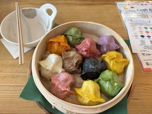 steamed gyozas  at Vegan Gyoza Yu Cafe in Tokyo