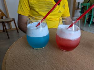 Cream sodas at Vegan Gyoza Yu Cafe in Tokyo