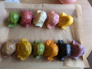 Pan fried gyoza selection at Vegan Gyoza Yu Cafe in Tokyo