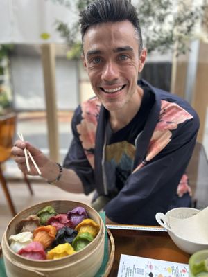 Steamed gyoza set. Delicious !  at Vegan Gyoza Yu Cafe in Tokyo