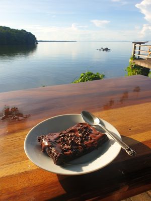 Choc brownie! at El Pital in Ometepe