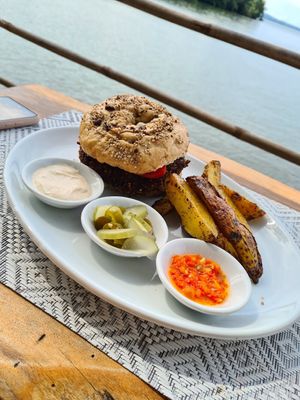 Veggie burger at El Pital in Ometepe