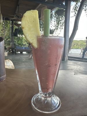 Sandia smoothie.  So refreshing!  at El Pital in Ometepe