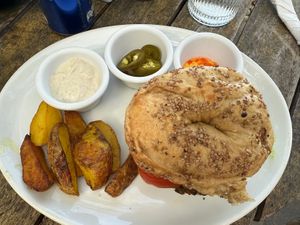 Delicious veggie burger!  at El Pital in Ometepe