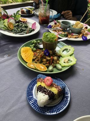 Vegan feast at Meena Rice Based Cuisine in Chiang Mai