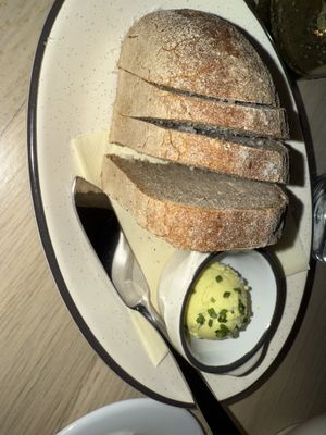 Bread with cashew butterr  at The Well in Austin