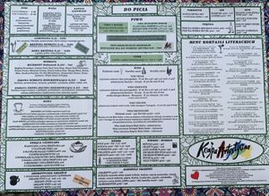 Drinks Menu at Knajpa Artystyczna in Kazimierz Dolny