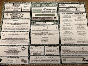 zaktualizowana karta menu  at Knajpa Artystyczna in Kazimierz Dolny