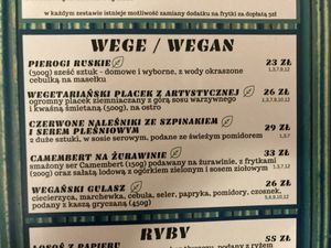 Menu  at Knajpa Artystyczna in Kazimierz Dolny