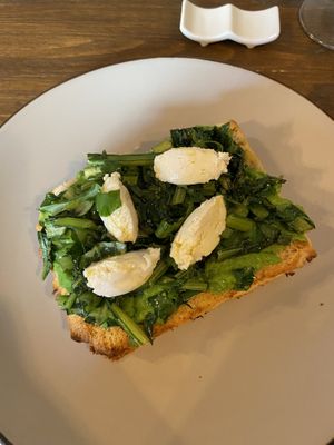 ‘green vegg’ panini with greens, almond ricotta and pea pesto (10 €)😄most likely the only vegan item on the menu, tastes delicious  at Officine in Arezzo