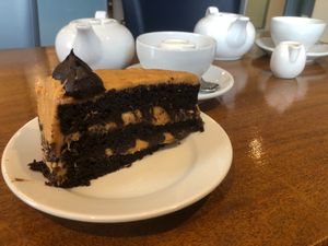 And salted caramel cake from the counter!  at Tin Lid Cottage in Banton