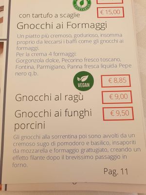 Menu (italian) at Il Giardino in Montecatini Alto