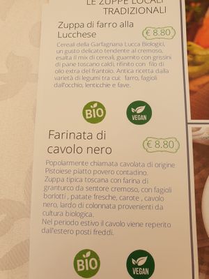 Menu (italian) at Il Giardino in Montecatini Alto